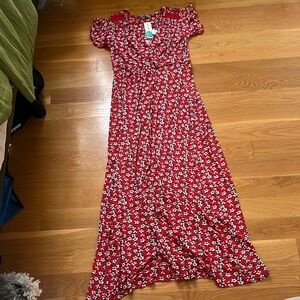 Red Floral Maxi Dress